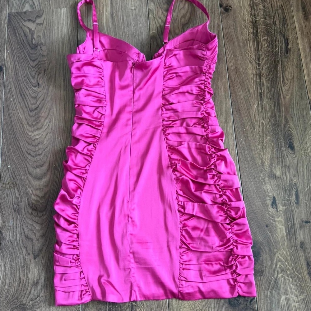Oh Polly Pink Ruched Dress
